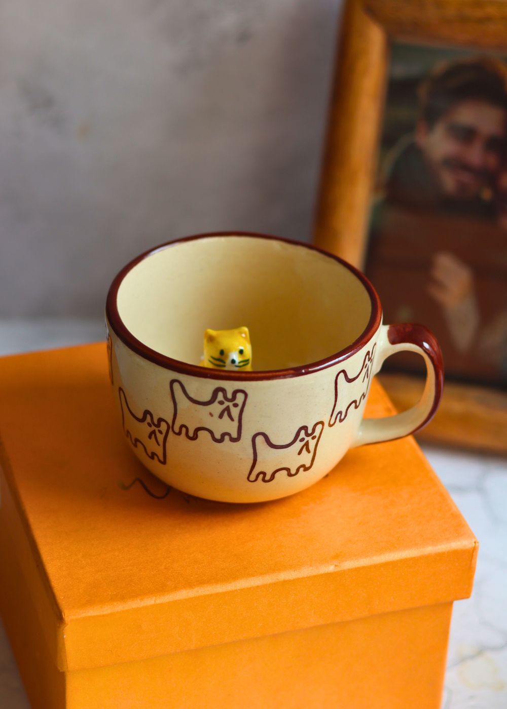 The OG Cat Mug in a Gift Box handmade in india