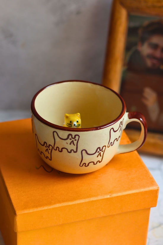 The OG Cat Mug in a Gift Box handmade in india