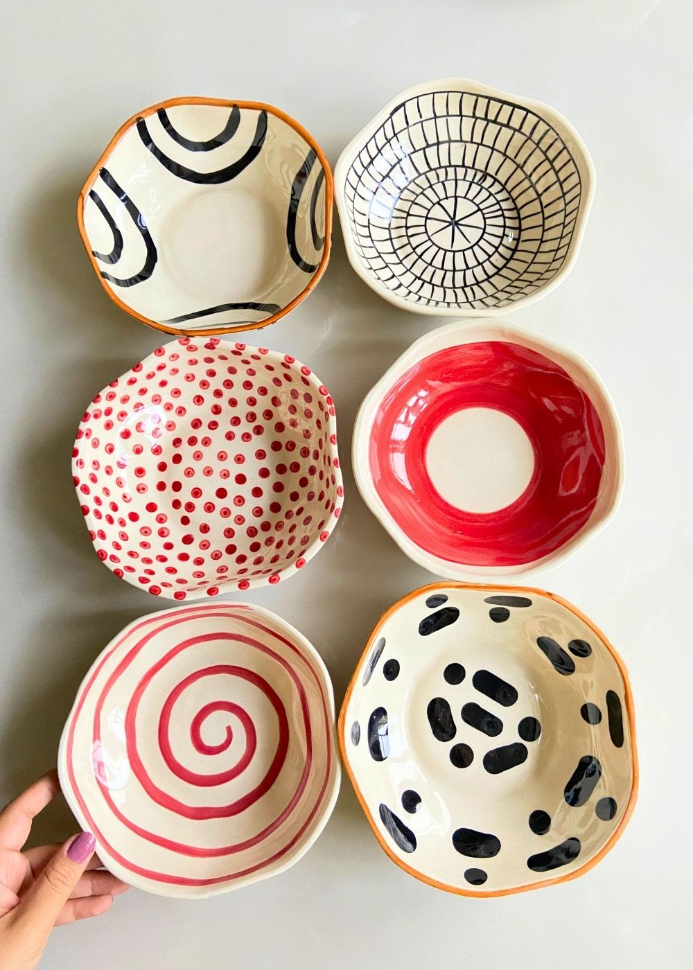 red & black Bowls handmade in india