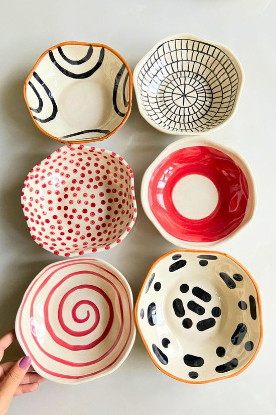 red & black Bowls handmade in india