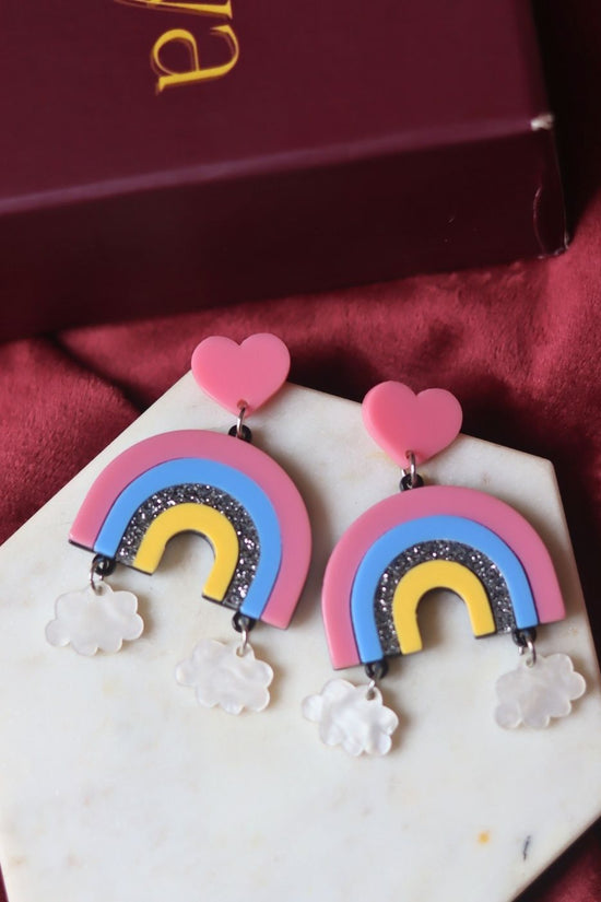 Serene Teal Earrings made by plastic