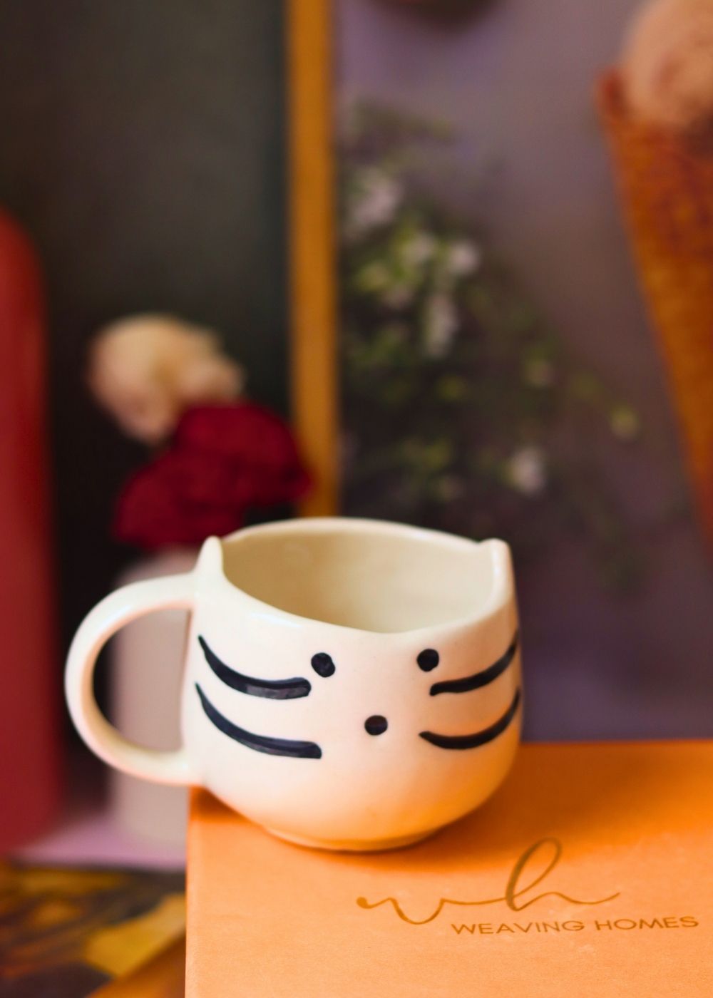 handmade kitty mug in a gift box