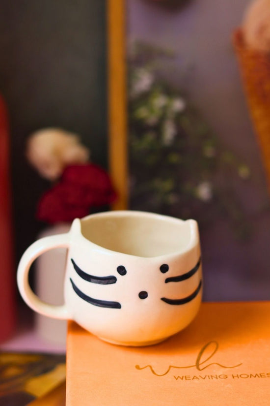 handmade kitty mug in a gift box