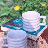 White Moulded Mug handmade in India