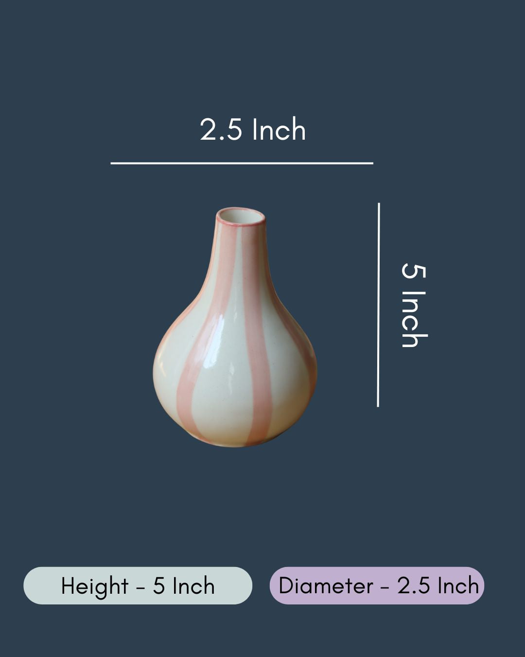 Striped Vase - Pink