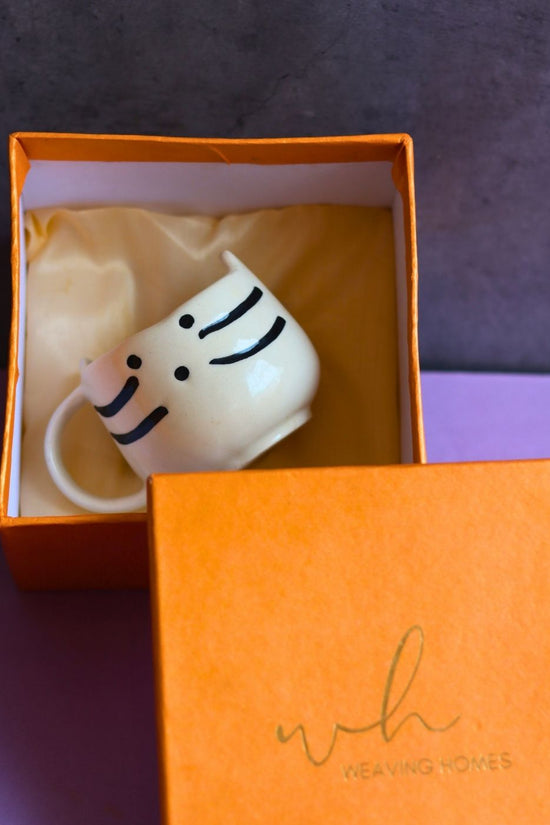 kitty mug in a gift box handmade in india 