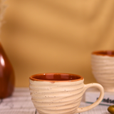 Cream tea cup handmade ceramic