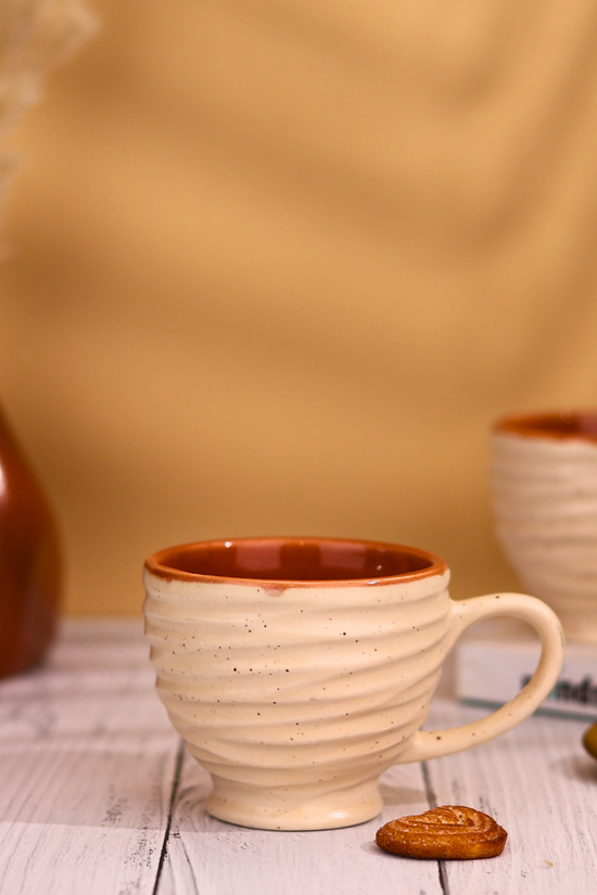 Cream tea cup handmade ceramic