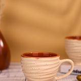 handmade cream torrent chai cup made by ceramic 