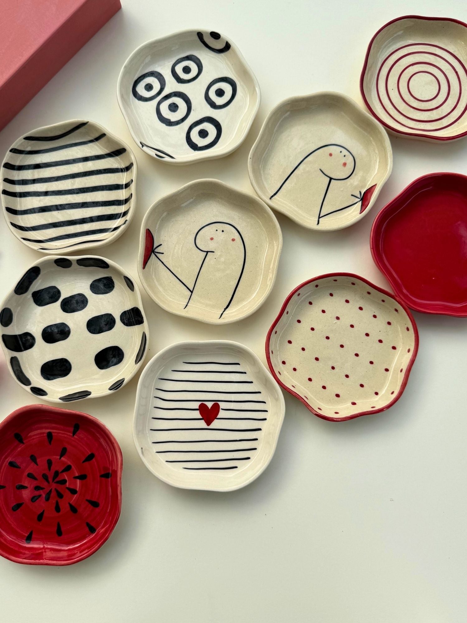 Set of 10 Bite Bliss handmade dessert plate (for the price of 7) lead free dessert plates combo