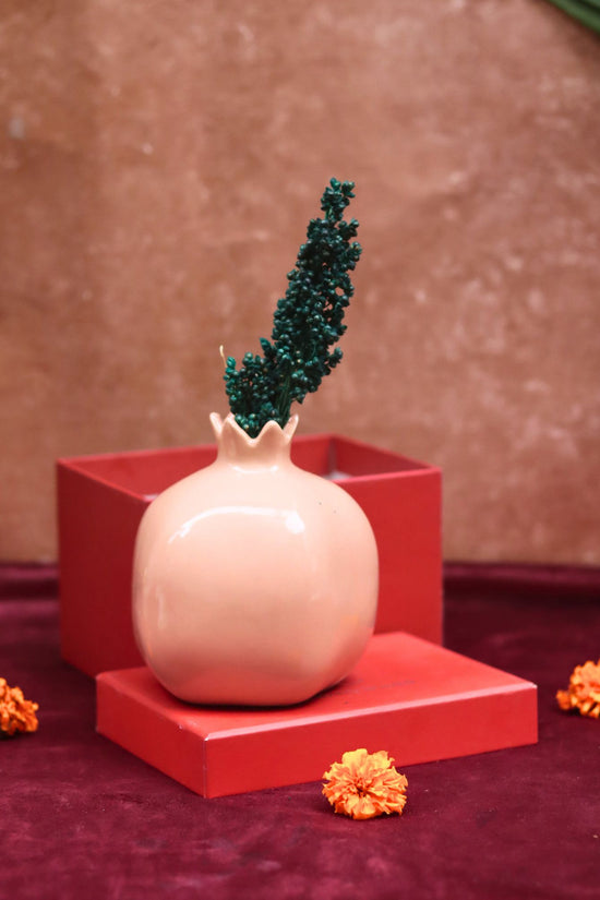 Handmade Lead free  Peach Anar vase Gift Box