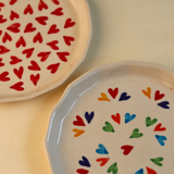 loveislove & all heart snack Plate made by ceramic 