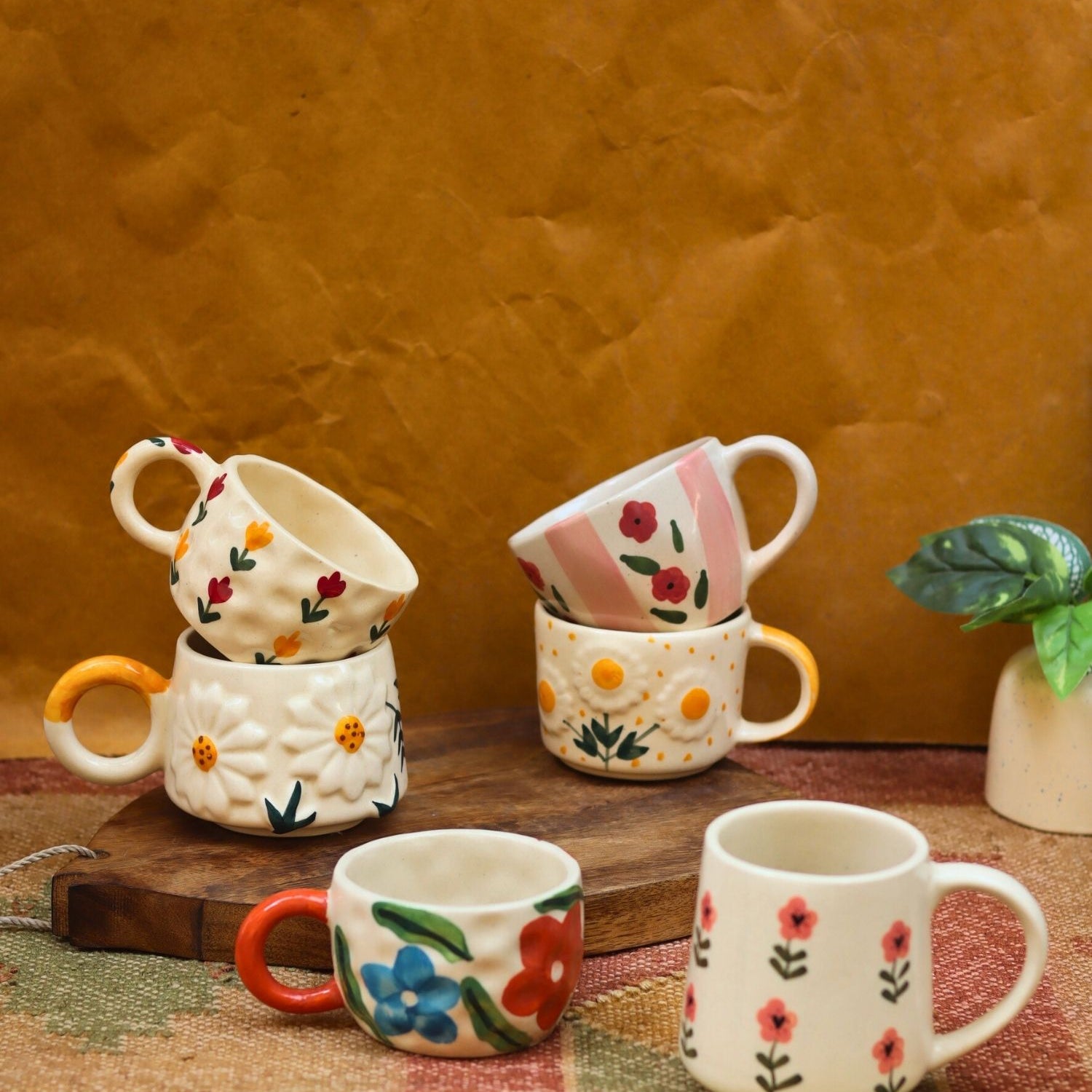 Set of 6 Modern Ceramic Mugs combo (for the price of 5) made by ceramic