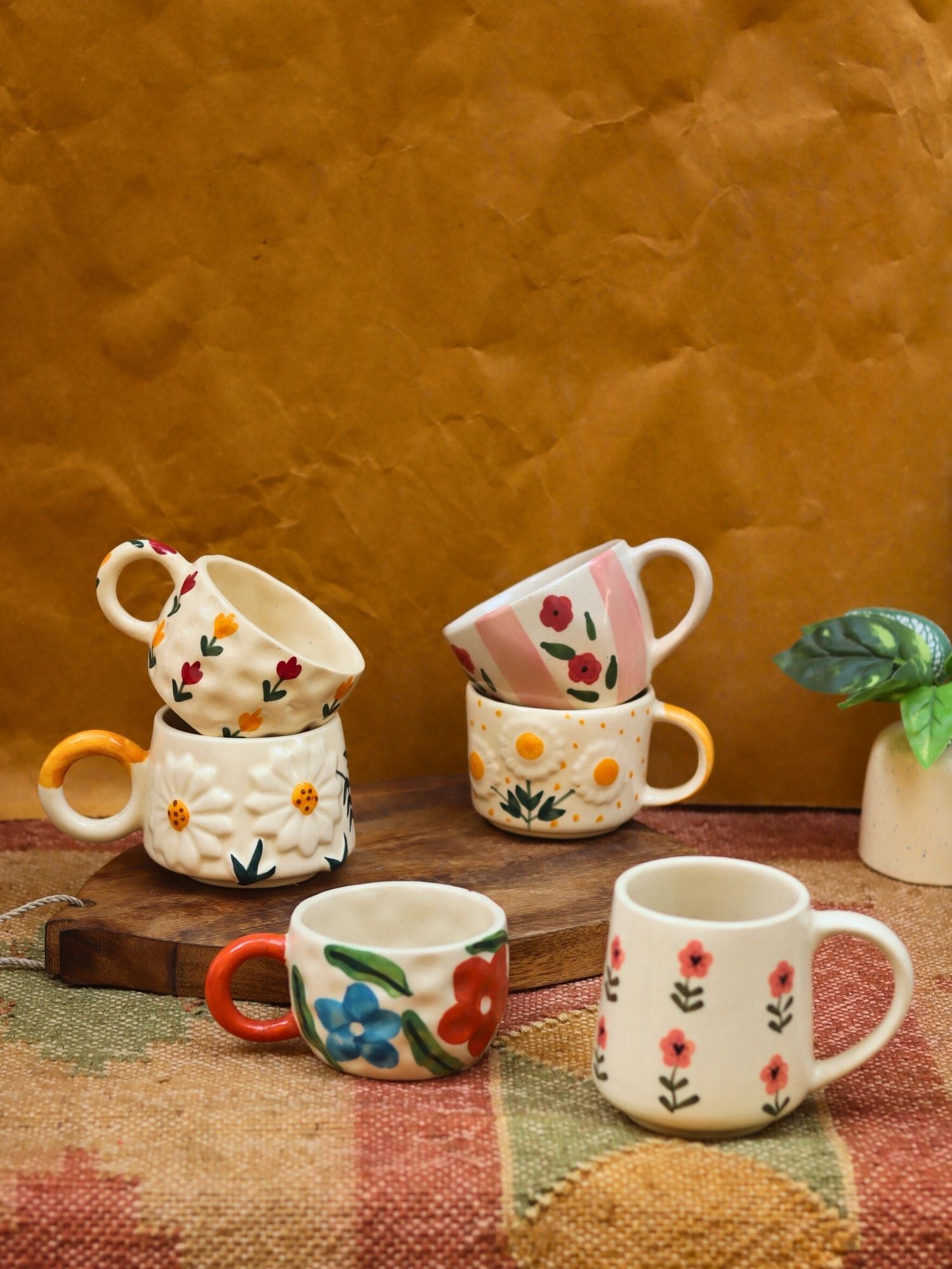 Set of 6 Modern Ceramic Mugs combo (for the price of 5) made by ceramic