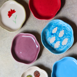 handmade colorful dessert plate made by ceramic 