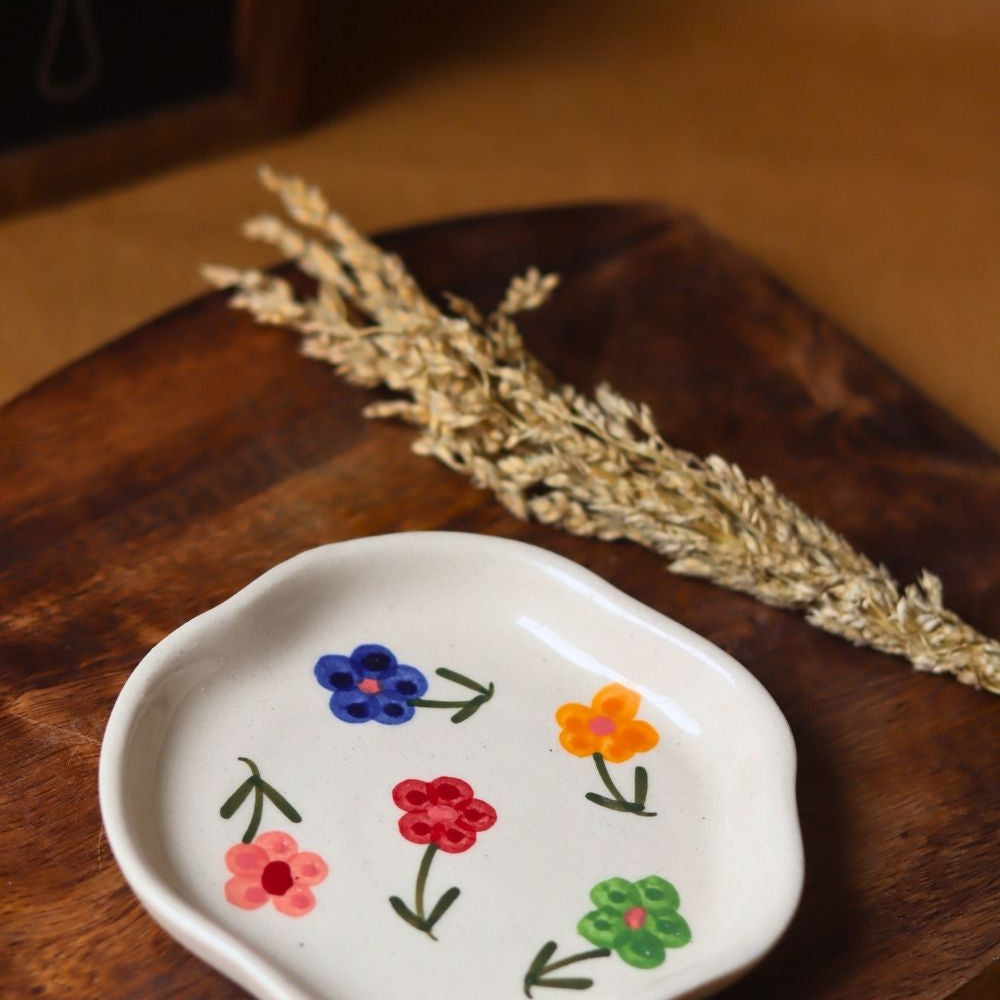 Floral Blossom Handmade Dessert Plate made by ceramic