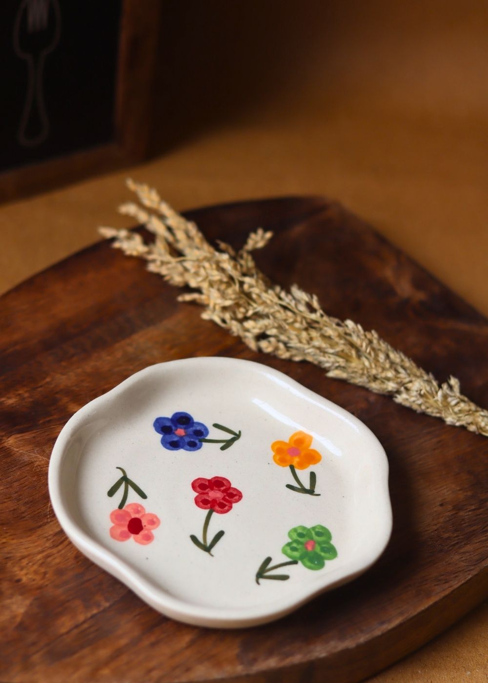 Floral Blossom Handmade Dessert Plate made by ceramic