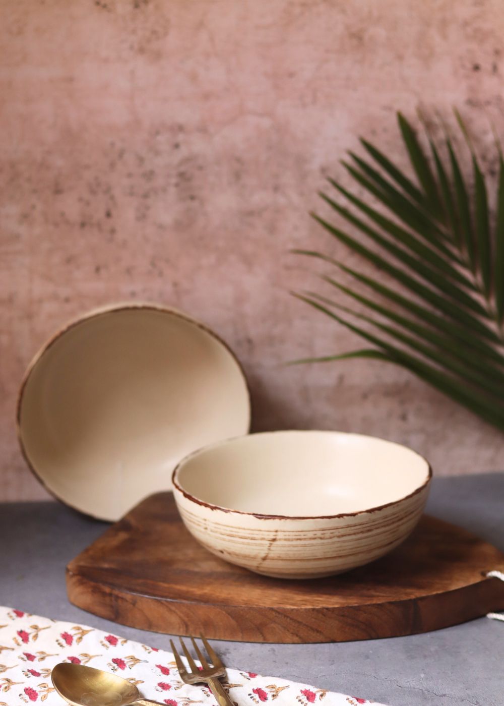 Brown & White Curry Bowl - (Set of 4 - GET 2 FREE) made by ceramic