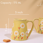 Yellow spring coffee mug height & breadth