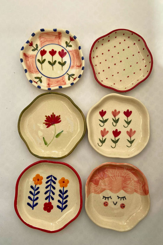 Set of 6 Floral Dreams Handmade Dessert Plate (for the price of 5) made by ceramic