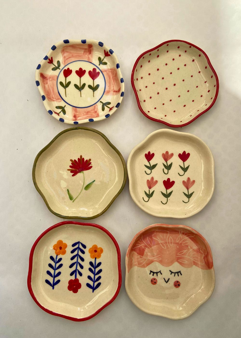 Set of 6 Floral Dreams Handmade Dessert Plate (for the price of 5) made by ceramic