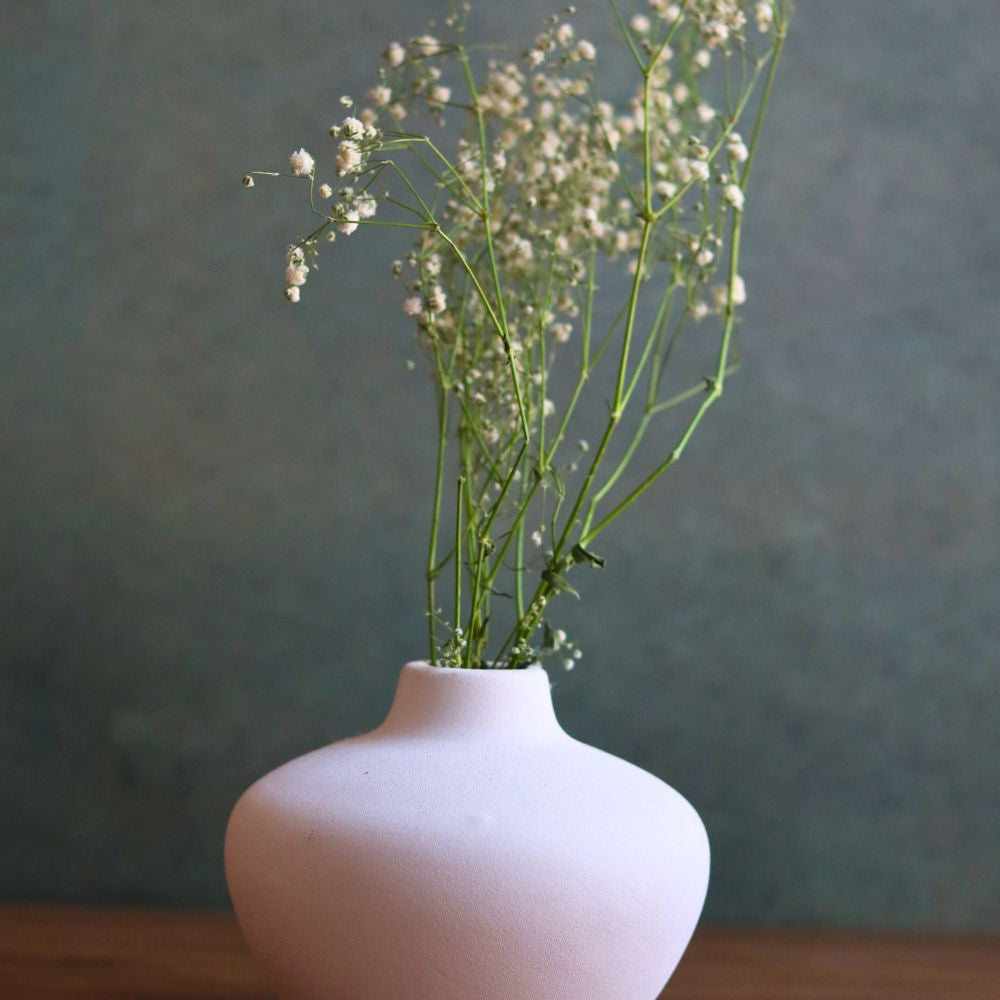 handmade esoteric vase round - white 