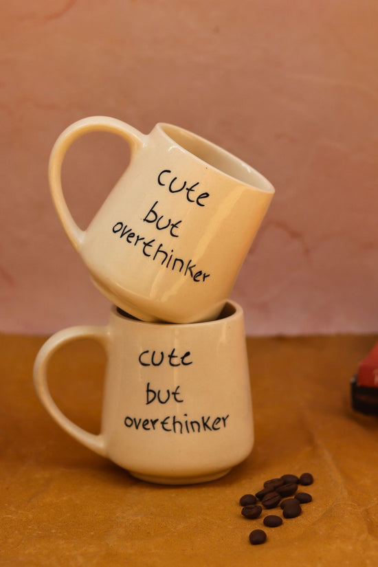 Cute but overthinker Mug handmade in India
