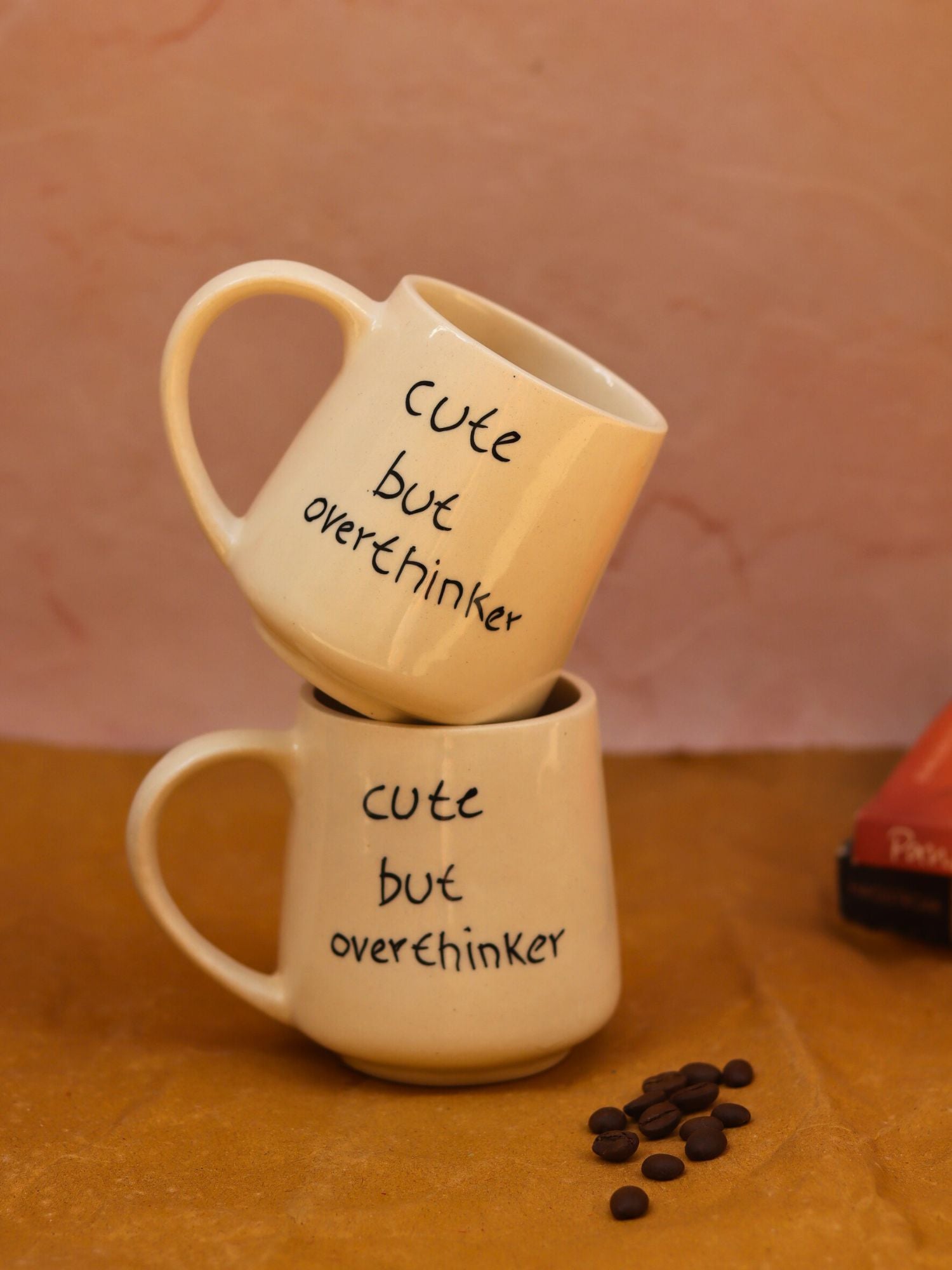 Cute but overthinker Mug handmade in India