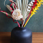 black round vase with assorted bunch combo for your home decor