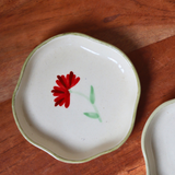 Ceramic dessert plate daisy flower