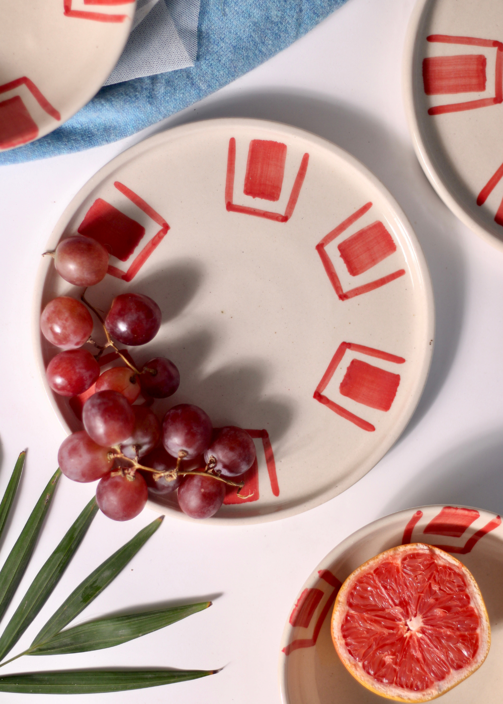 handmade Red brick Platter for dinnerware & breakfast