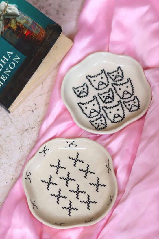 Crosses & Cats Handmade Dessert Plate made by ceramic