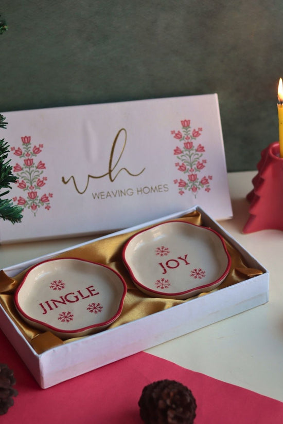 Handmade Jingle & Joy Handmade Dessert plate in a Gift Box