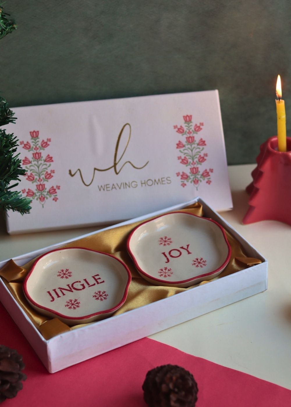 Handmade Jingle & Joy Handmade Dessert plate in a Gift Box