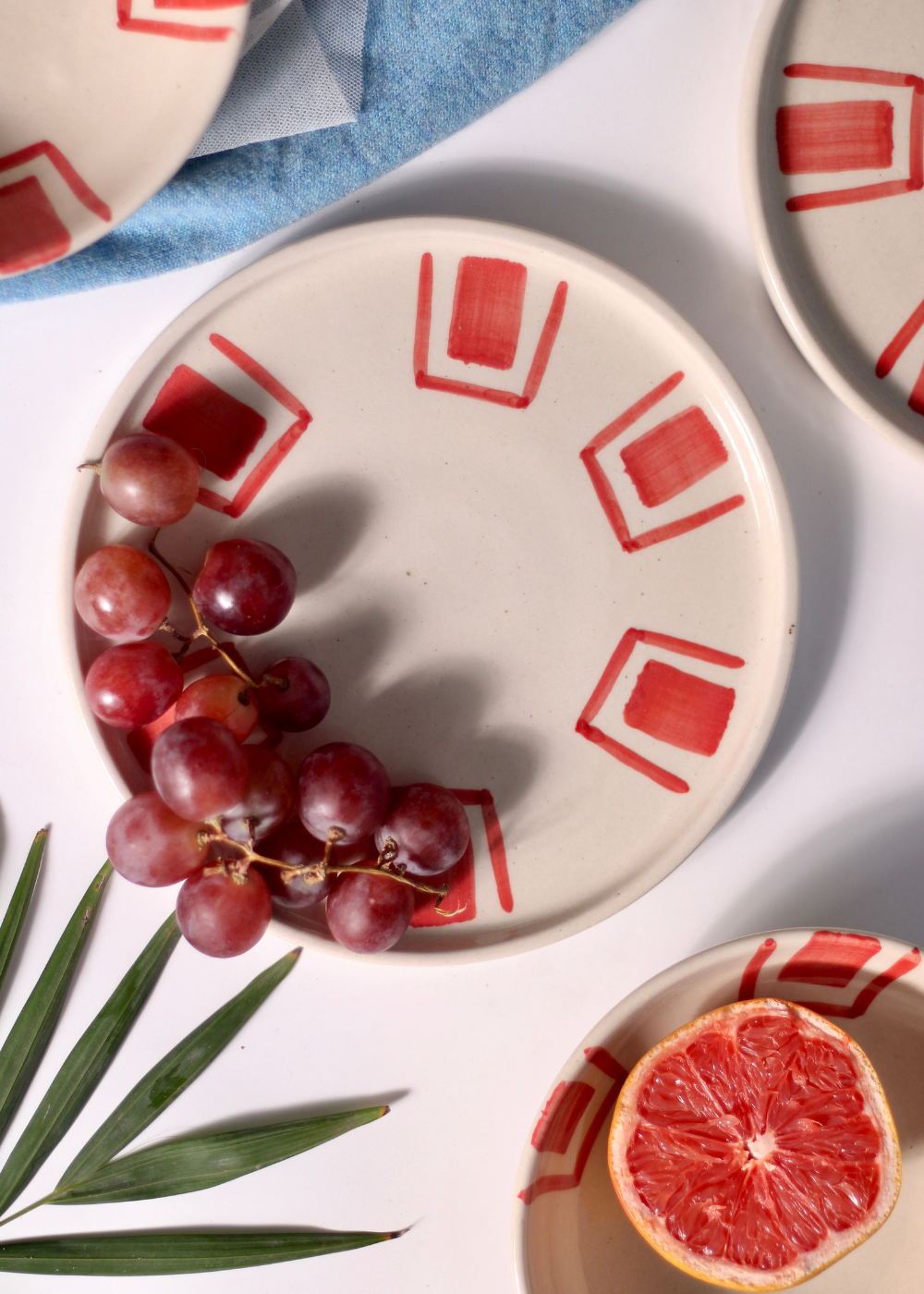 red brick platter made by ceramic 