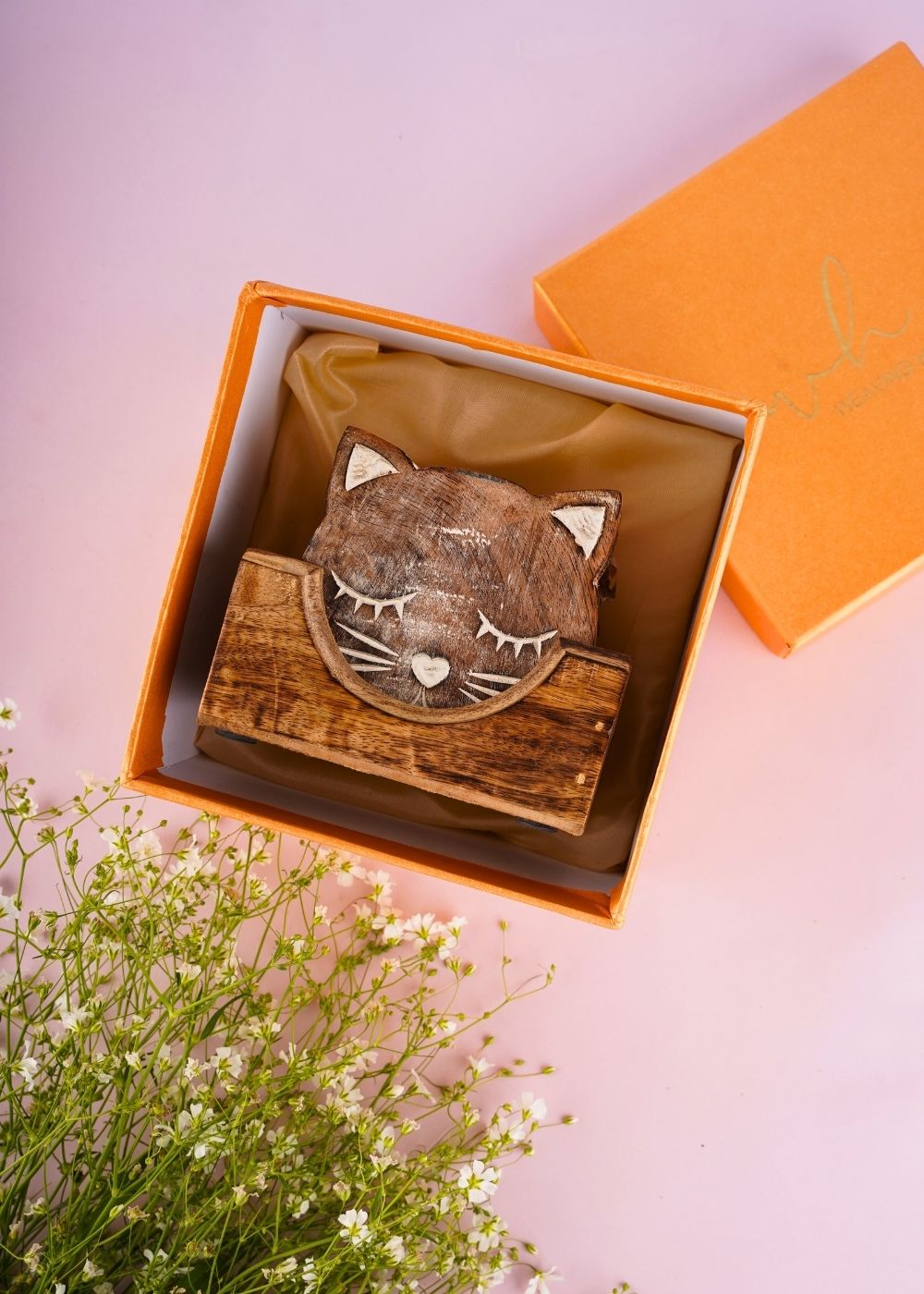 wood cat coaster for you table....
