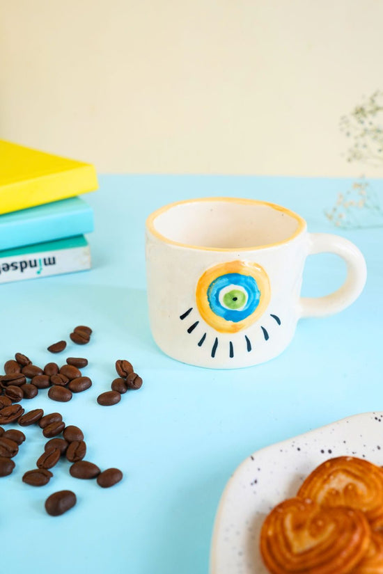 Abstract Evil Eye Mug made by ceramic