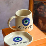 Nazar Mug & Handmade Dessert Plate in a Gift Box handmade in india