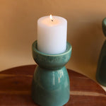 handmade Green Pillar Candle Holder - Medium