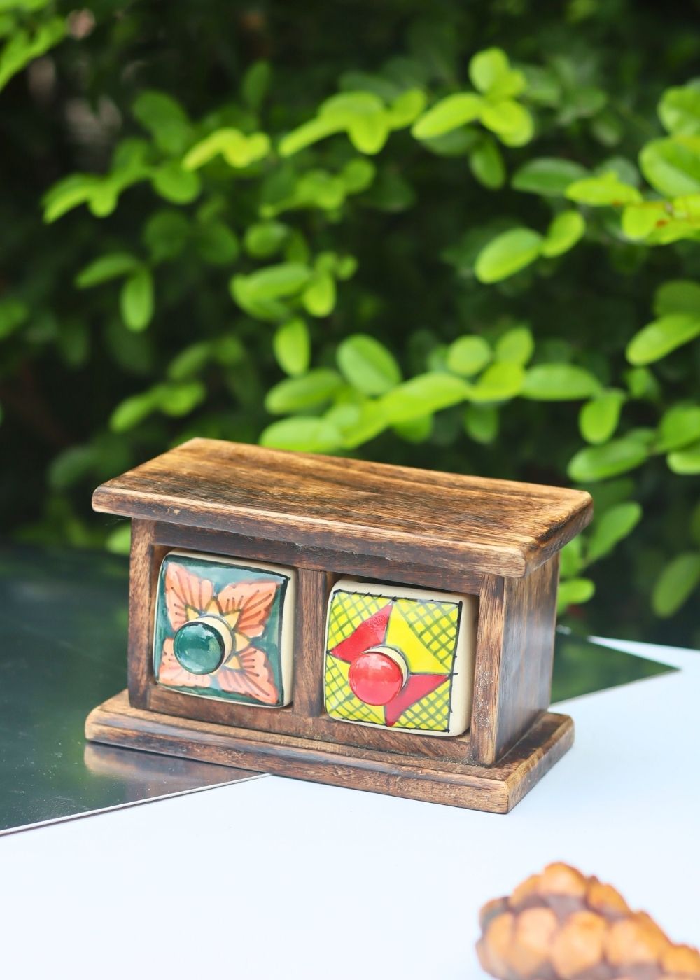 Handmade Wooden Decor Drawer – Abstract Bliss