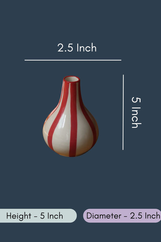 Striped Vase - Red