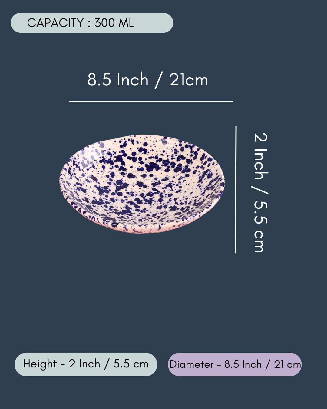 Blue Flecked Pasta Bowl