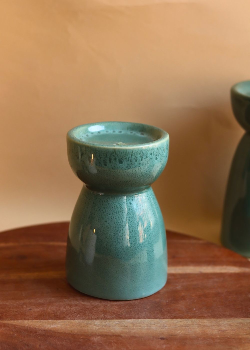 Green Pillar Candle Holder - Medium with premium quality material