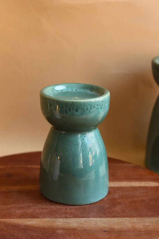 Green Pillar Candle Holder - Medium with premium quality material