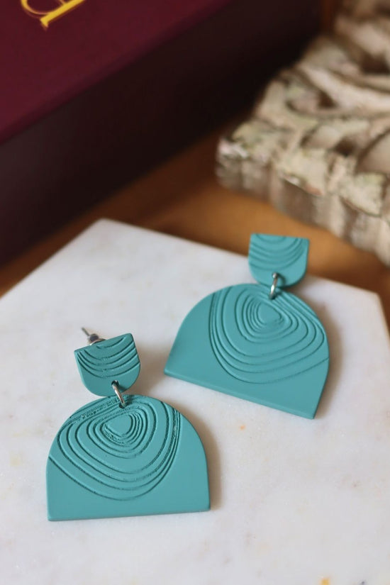 Serene Teal Earrings with premium quality material