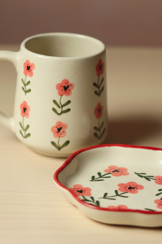 Poppy Mug & Handmade Dessert Plate