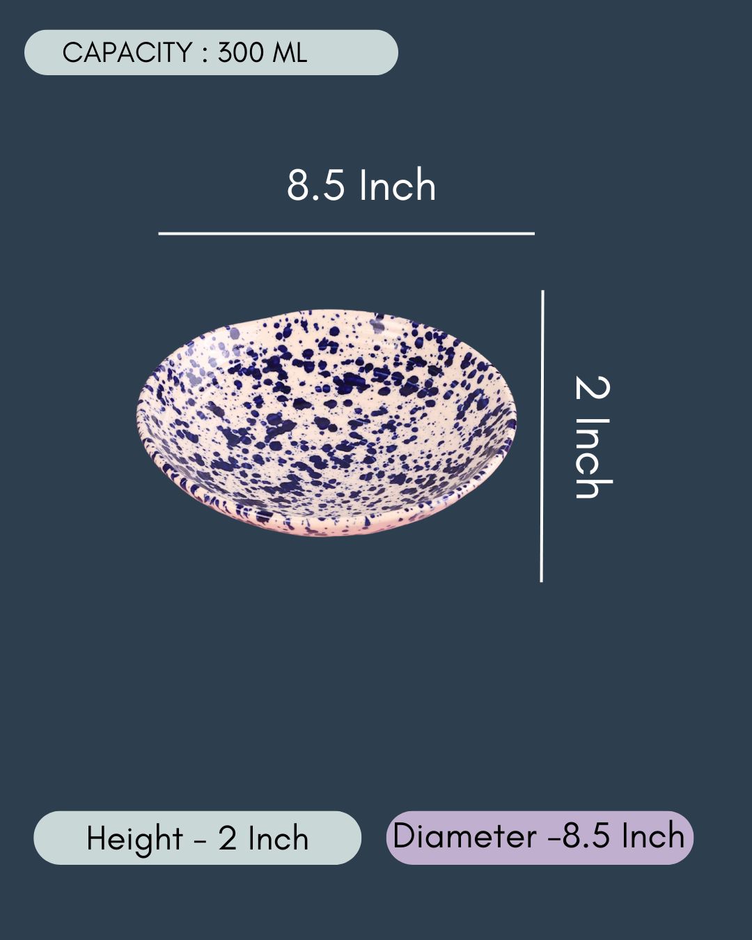 Blue Flecked Pasta Bowl