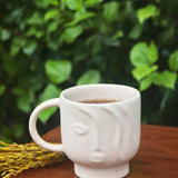 abstract face mug made by ceramic