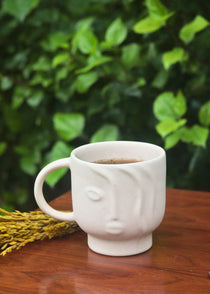 abstract face mug made by ceramic