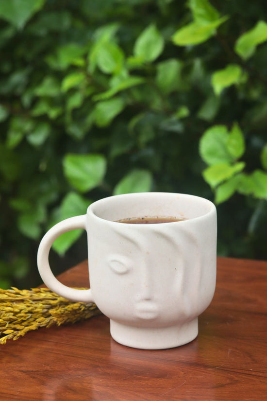 abstract face mug made by ceramic